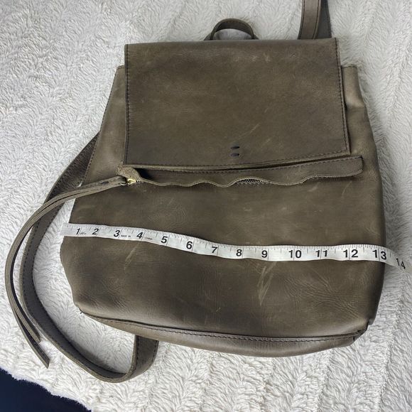 Raven + Lily Leather Addis Backpack Handbag Carryall Taupe Brown/Gray Minimalist main image 8